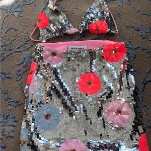 Sequin Floral Two-Piece Mode Mwah set